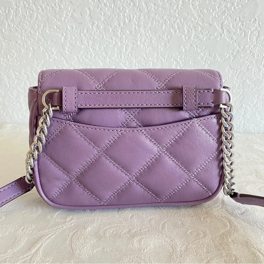 TORY BURCH lavender quilted leather Willa Belt Bag